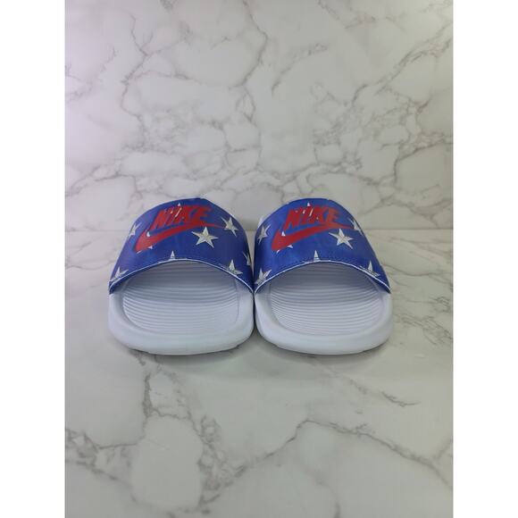 Nike Women's Victori One Slide Sandals Red/White/Blue #CN9676-400 Size:8 - Picture 5 of 6
